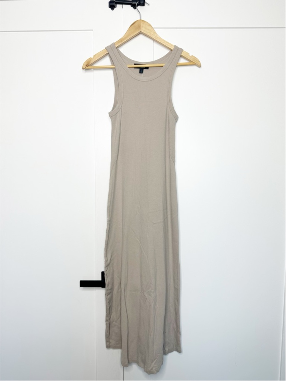 AYR The Metro Ribbed Dress Small Mushroom taupe tan sleeveless normcore causal - Picture 5 of 11